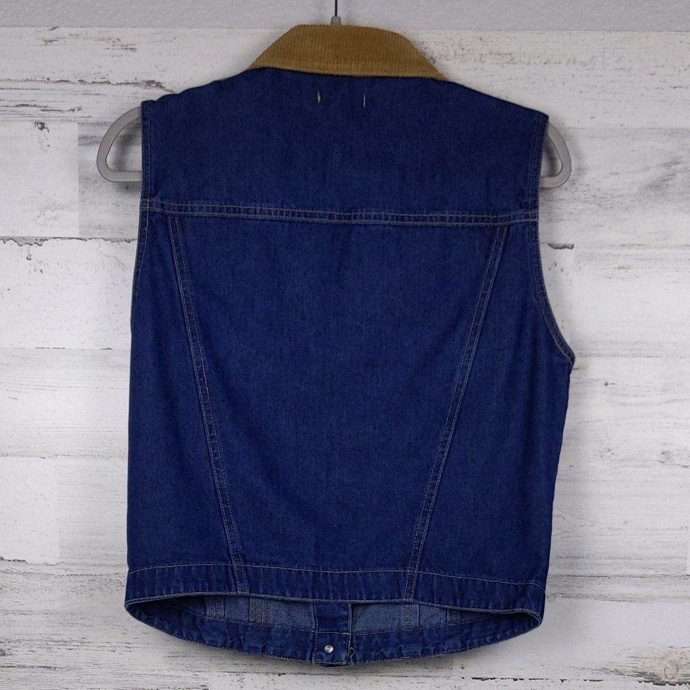Democracy Weekend Denim Jean Tan Collar Vest - Picture 3 of 8